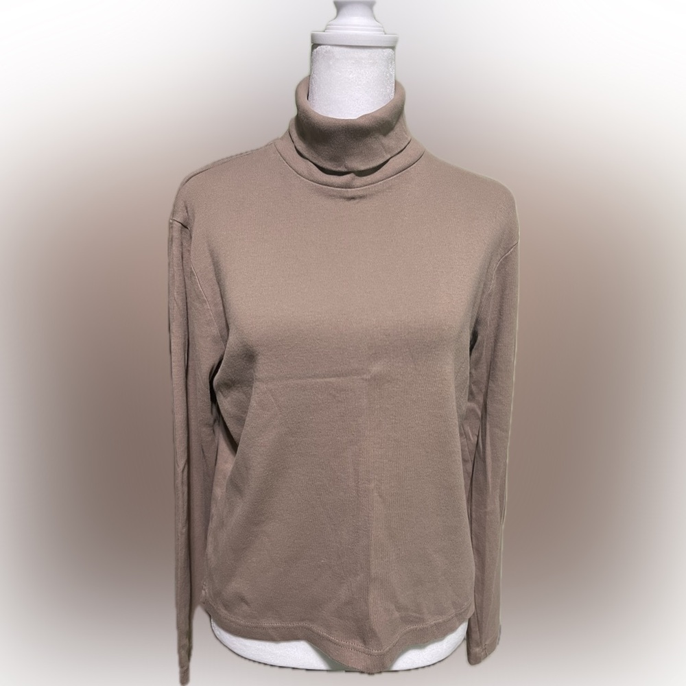 Christopher & Banks Taupe Turtleneck Top